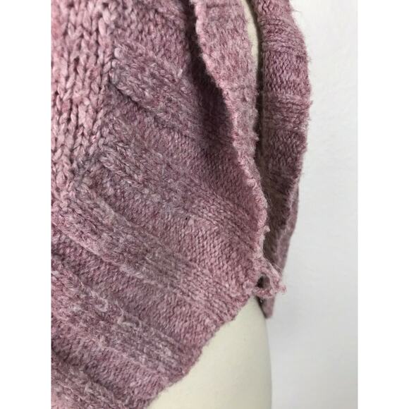 Free People Open Front Mixed Weave Cardigan Sweater Purple FLAW - Picture 6 of 10